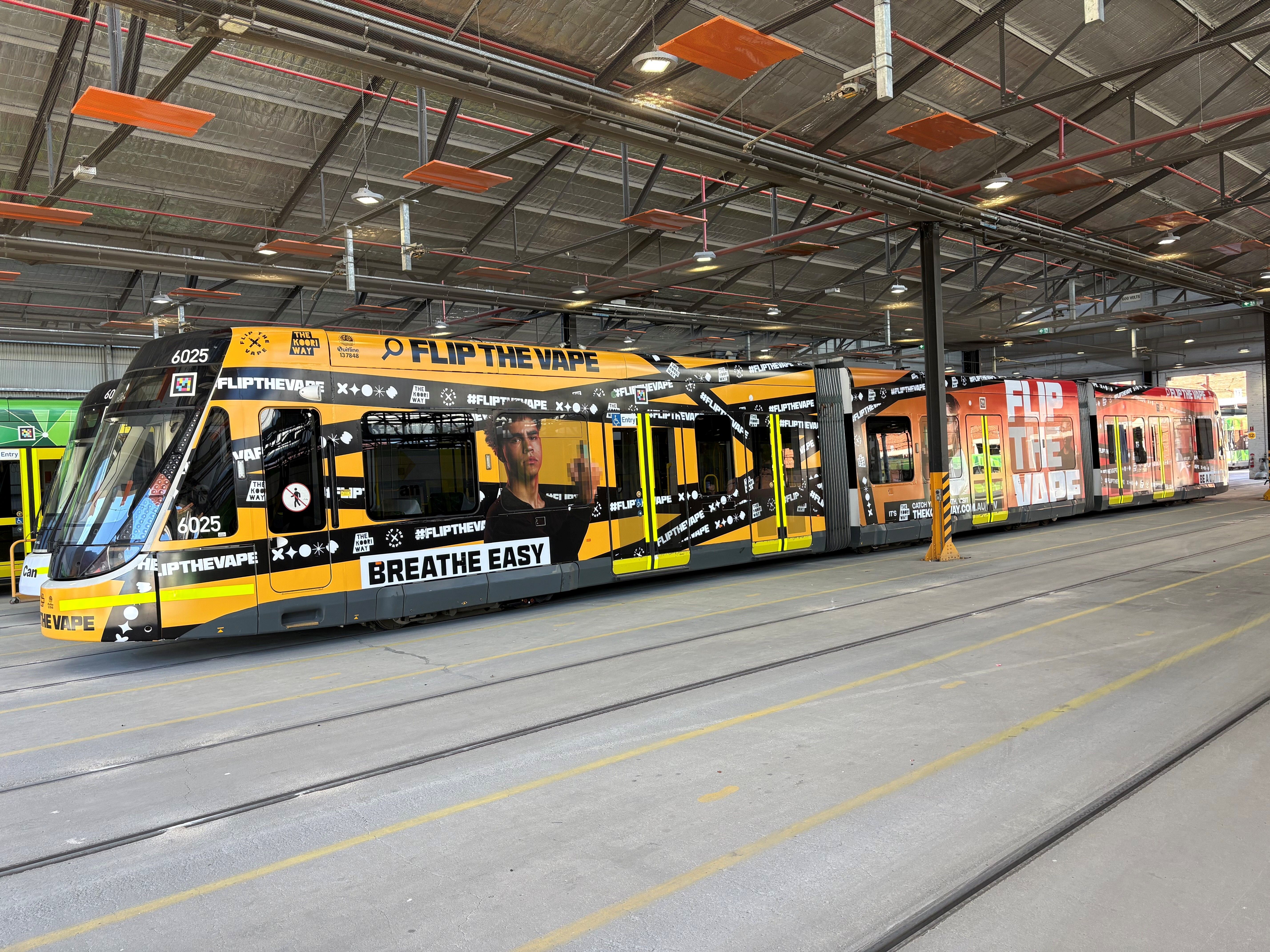 FLIP THE VAPE hits the tracks: Bold anti-vaping message wraps Melbourne’s No. 86 tram